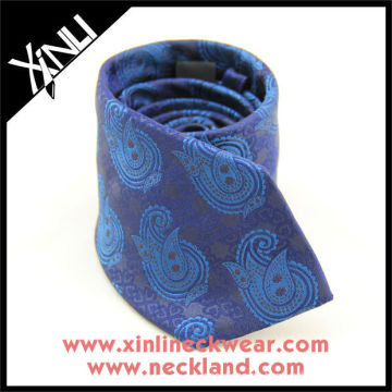 Lila Blau Große Paisley Grenadine gewebte Seidenkrawatte, Seide Paisley-Krawatte